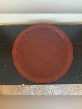 B Smith Lazy Susan Party Serving Tray 13 1/2  Inch Round Brown Wood Spinning